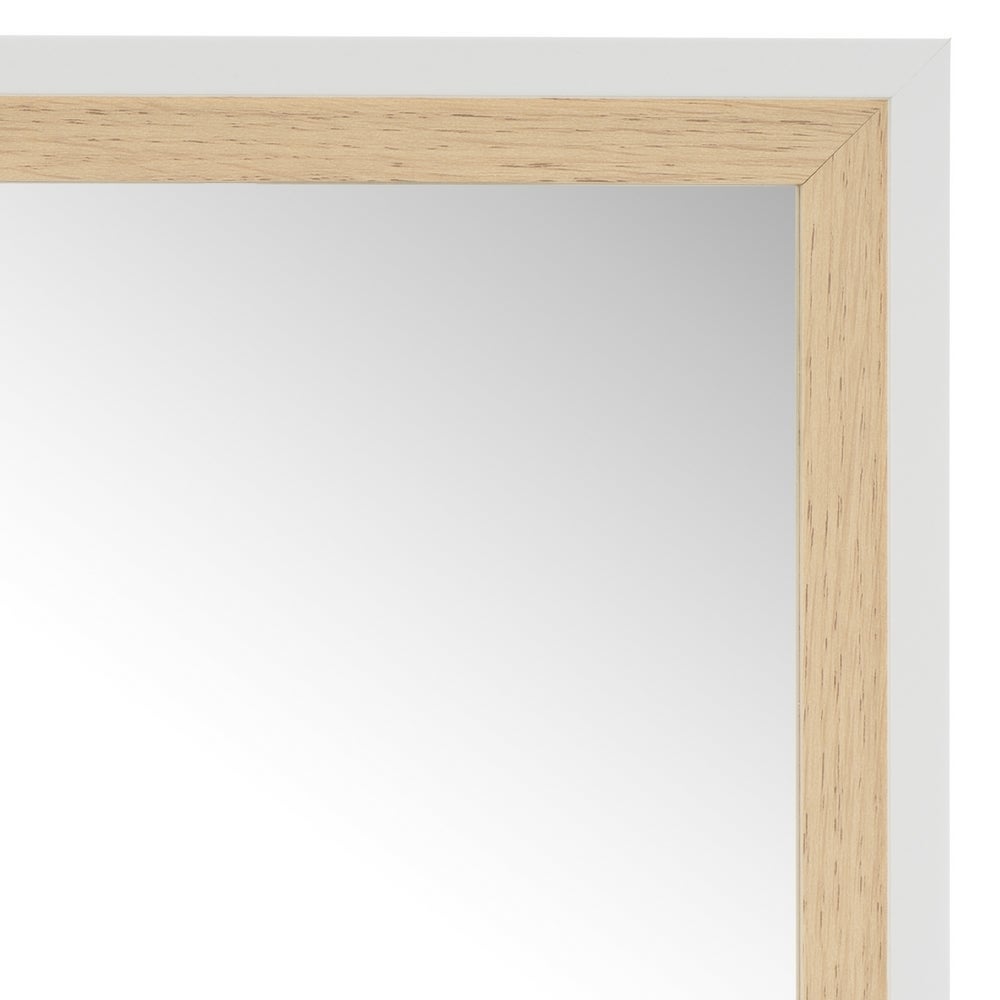 Espejo de pared blanco y natural