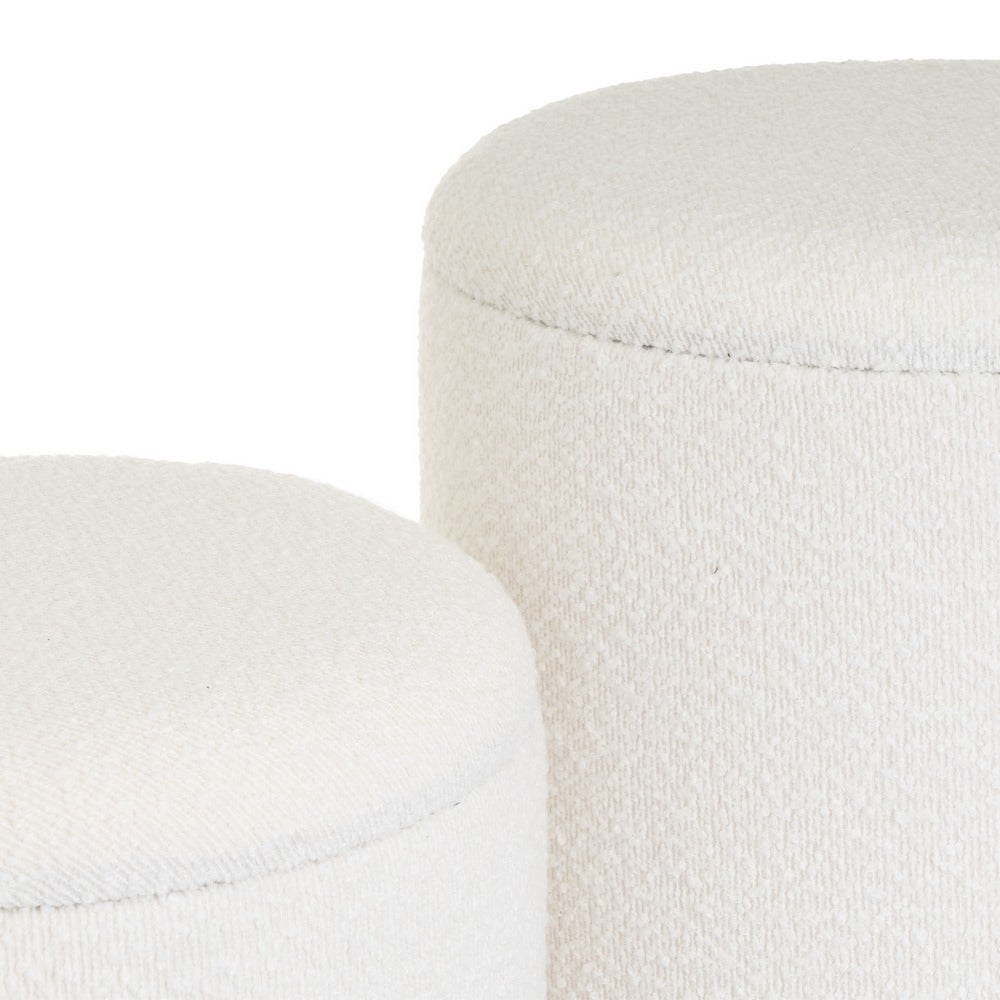 Set de 2 puffs blancos con almacenaje