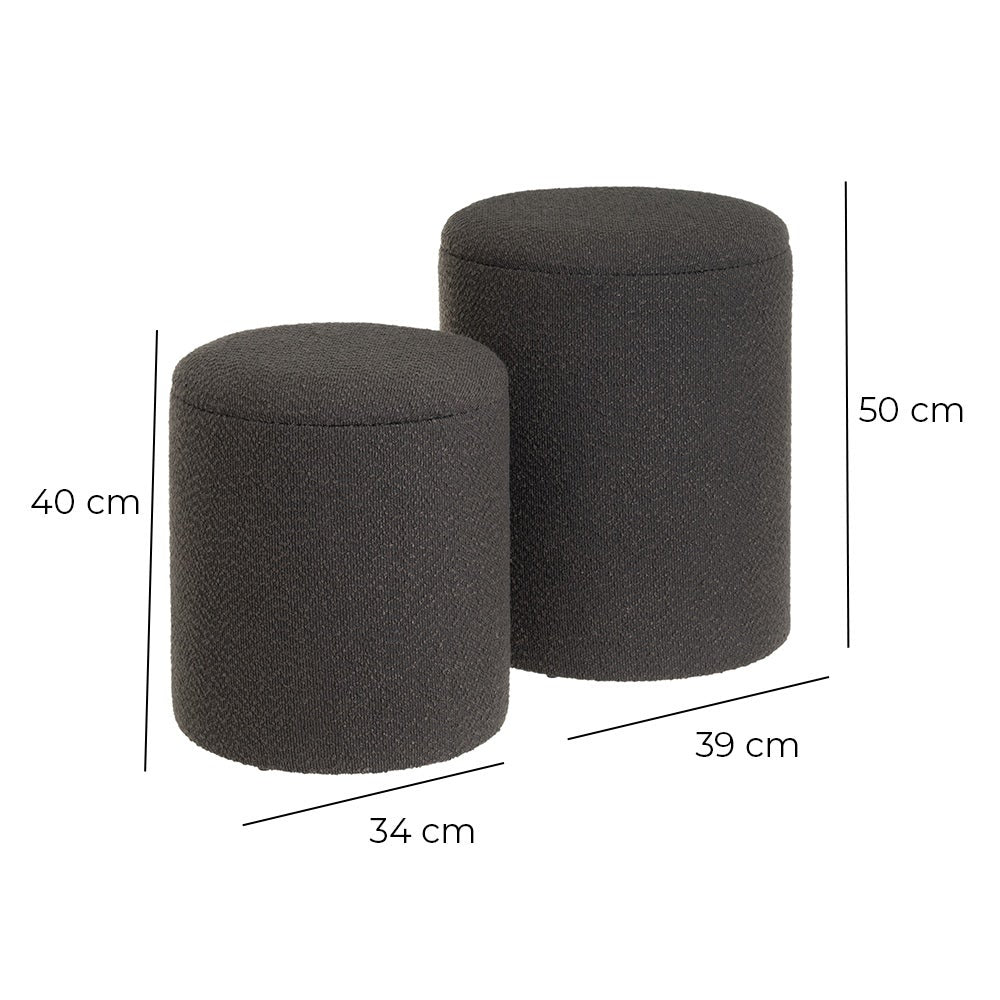 Set de 2 arcón  gris oscuro con almacenaje