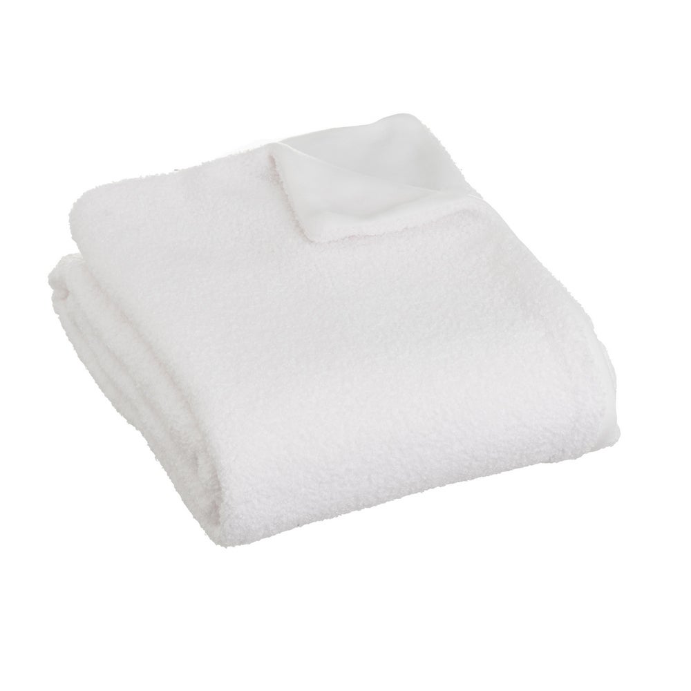 Manta de forro polar blanca de 130x160 cm
