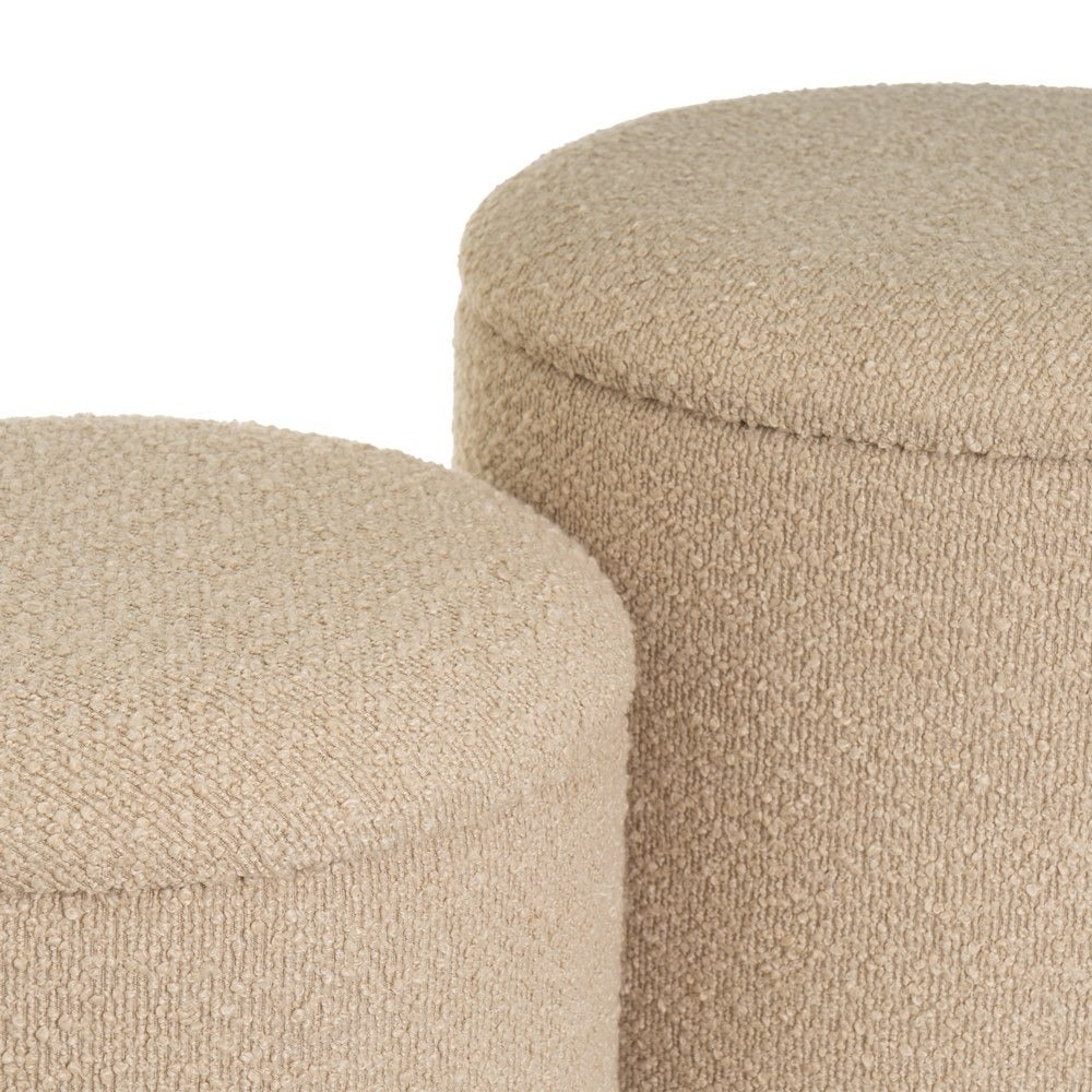 Set de 2 puffs beige con almacenaje