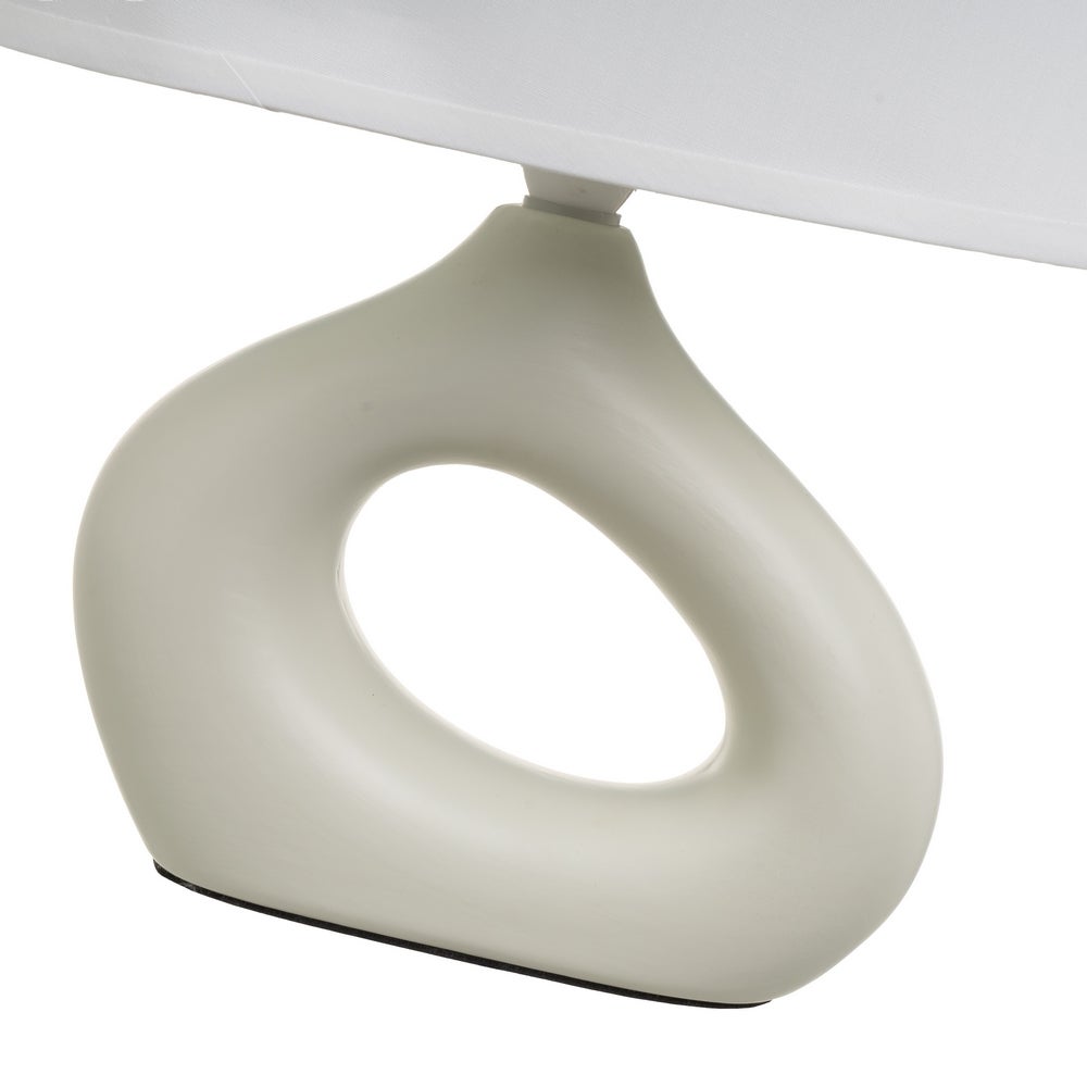 Lámpara mesita de noche círculo de cerámica beige