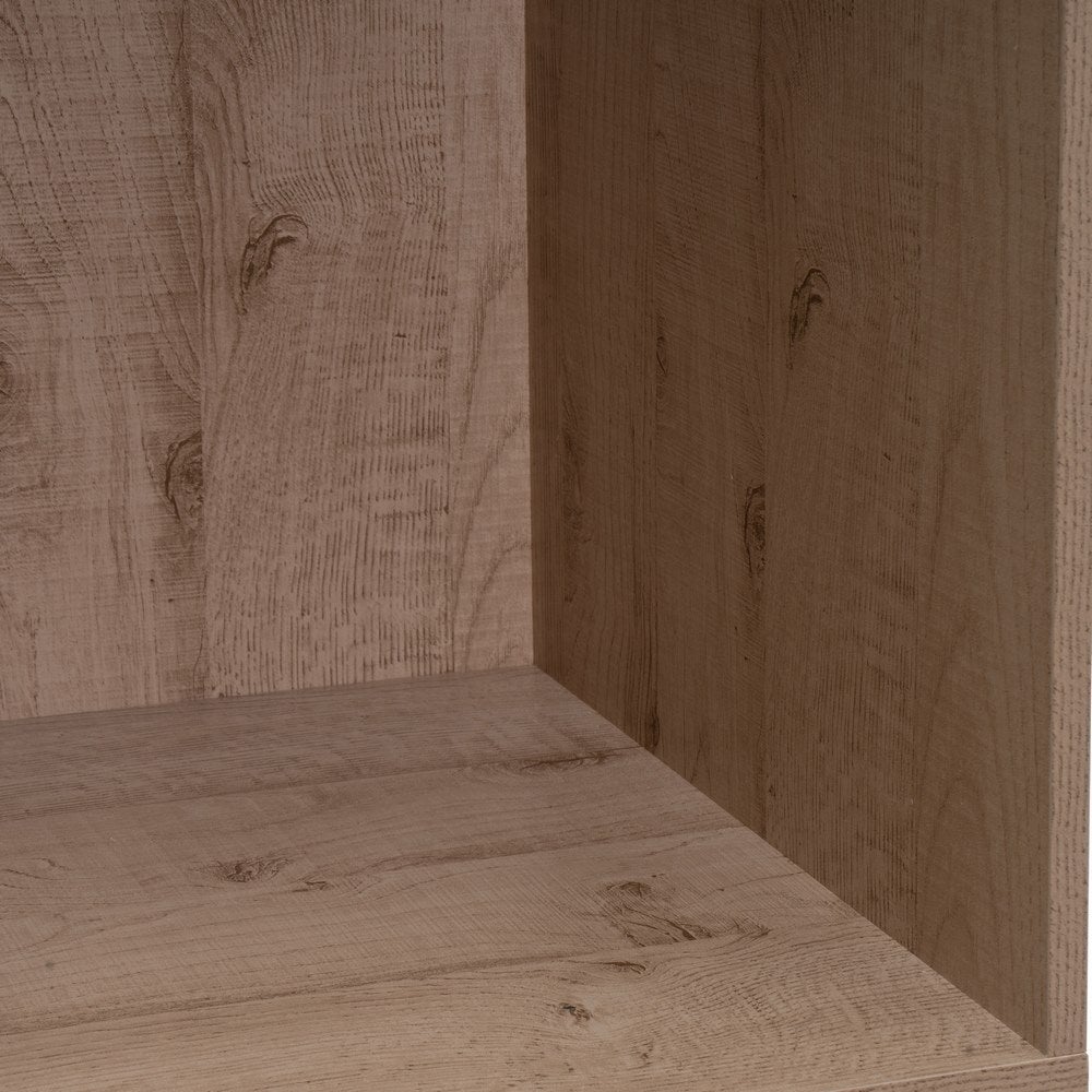 Armario modular natural de madera con barra y pantalonero extraíble