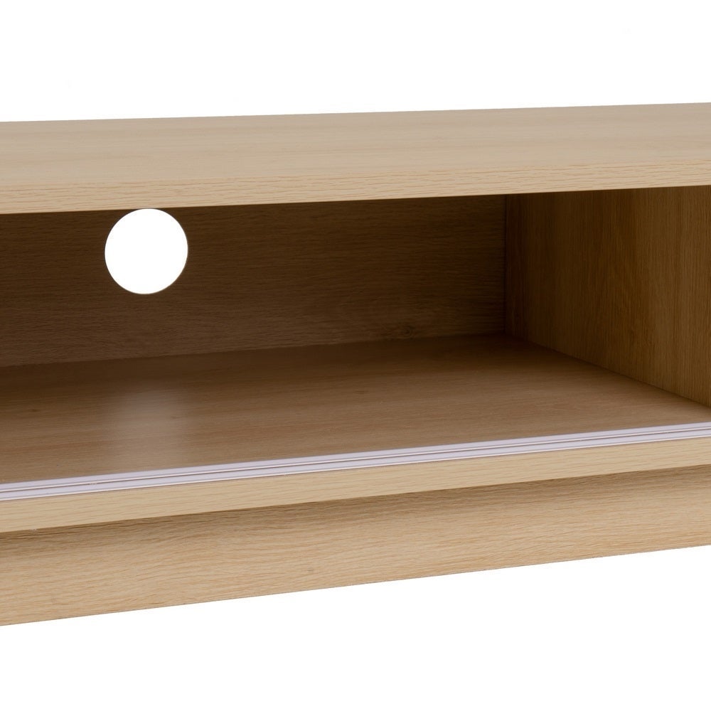 Mueble TV Naroa de Madera color Natural con 2 Puertas Correderas de 115x40x48 cm