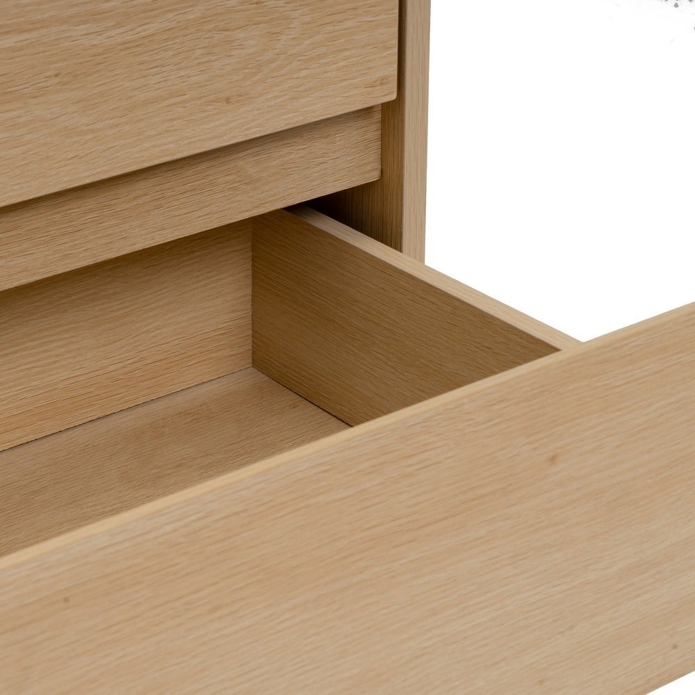 Cómoda Naroa de Madera color Natural con 3 Cajones de 80x40x80 cm