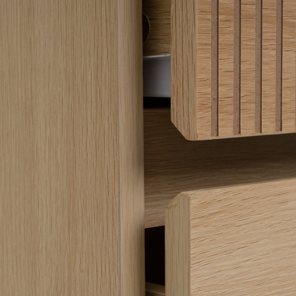 Cómoda Naroa de Madera color Natural con 3 Cajones de 80x40x80 cm