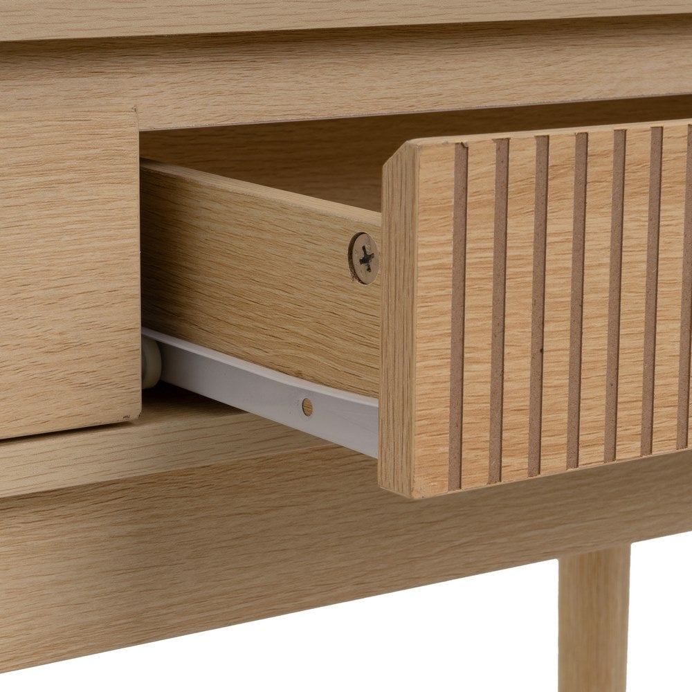 Mesa Consola Naroa de Madera color Natural con 2 Cajones de 100x30x75 cm