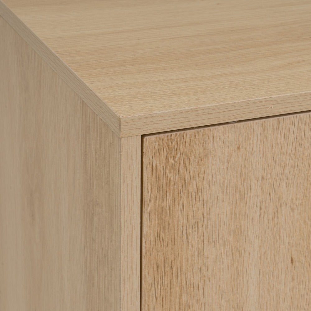Aparador de madera natural de 2 puertas correderas 115x39,5x90 cm