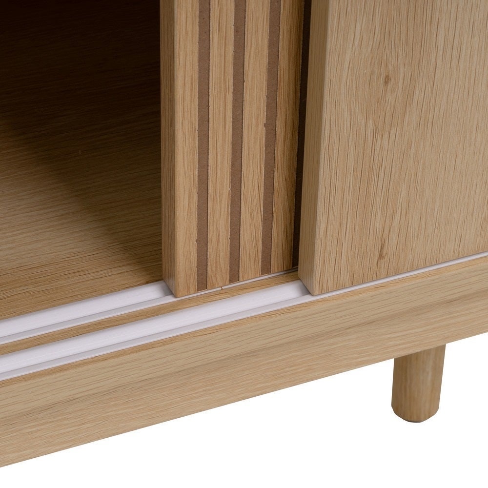 Aparador Naroa de Madera color Natural con 2 Puertas Correderas de 115x39x90 cm