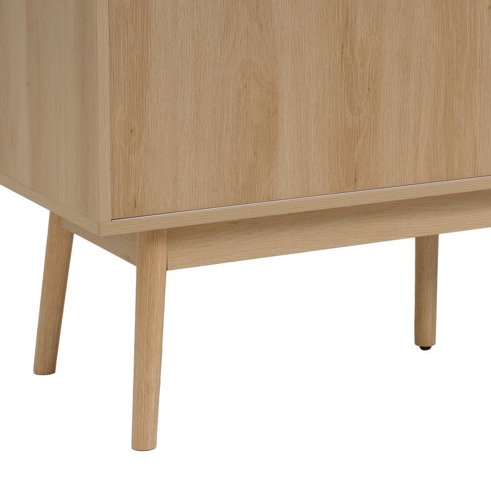 Aparador Naroa de Madera color Natural con 2 Puertas Correderas de 115x39x90 cm