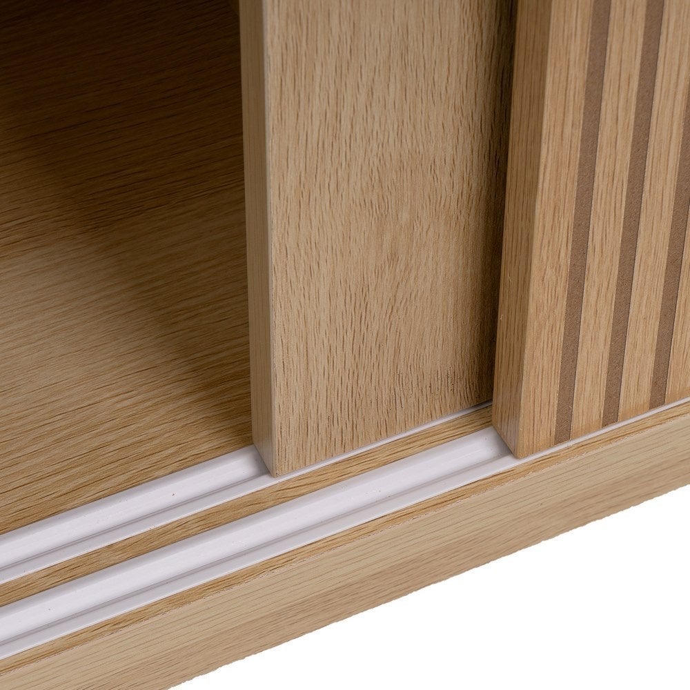 Armario para Vino Naroa de Madera color Natural con 2 Puertas Correderas de 80x30x120 cm