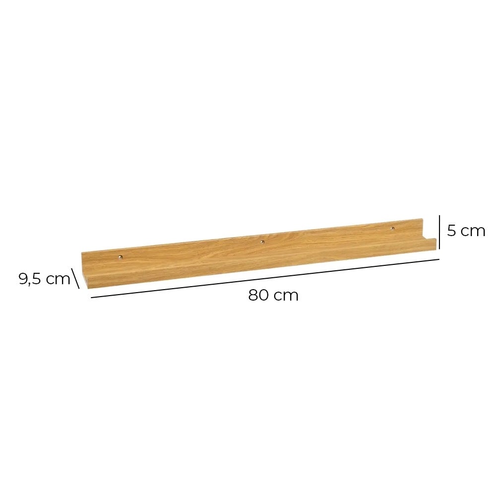 Estante repisa para cuadros de MDF natural de 80 cm