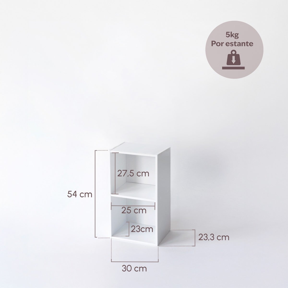 Estantería Cubo 2 estantes blanco