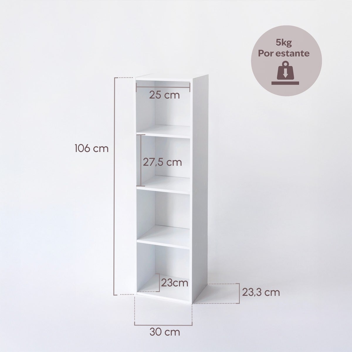 Estantería Cubo 4 estantes blanco