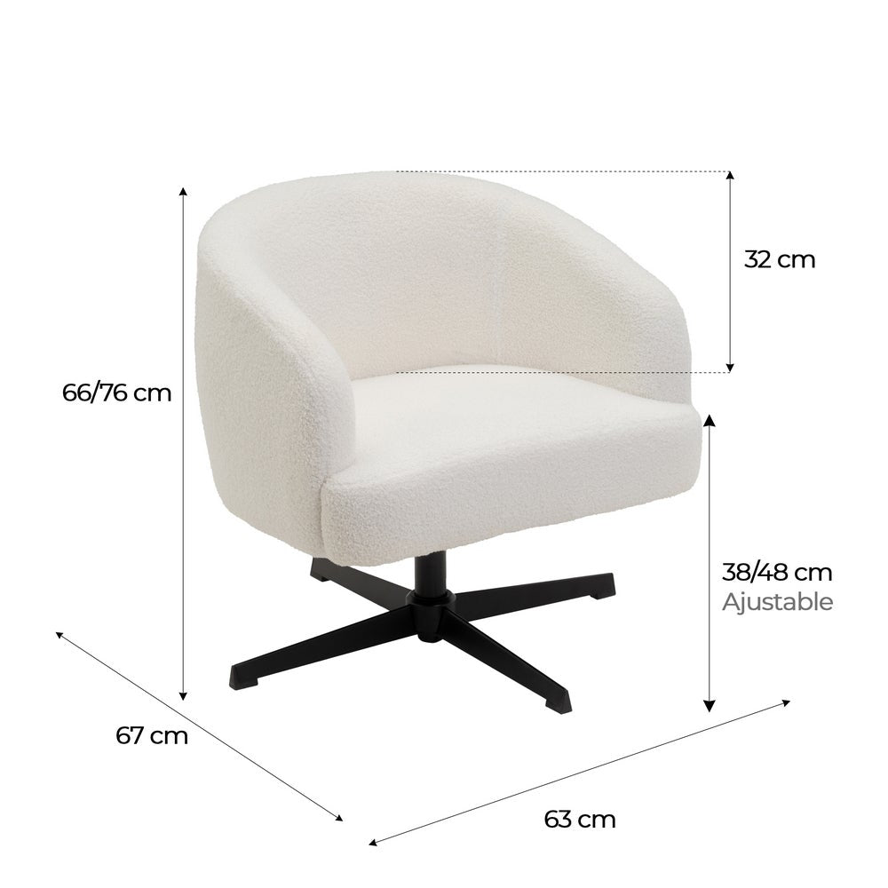 Sillón giratorio Lena blanco