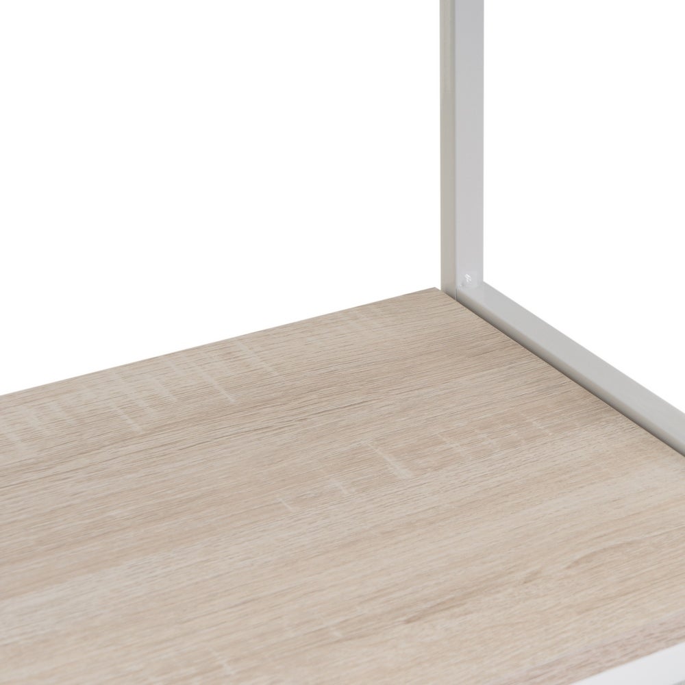 Consola con 2 cajones de metal blanco y MDF de 80x30x75 cm