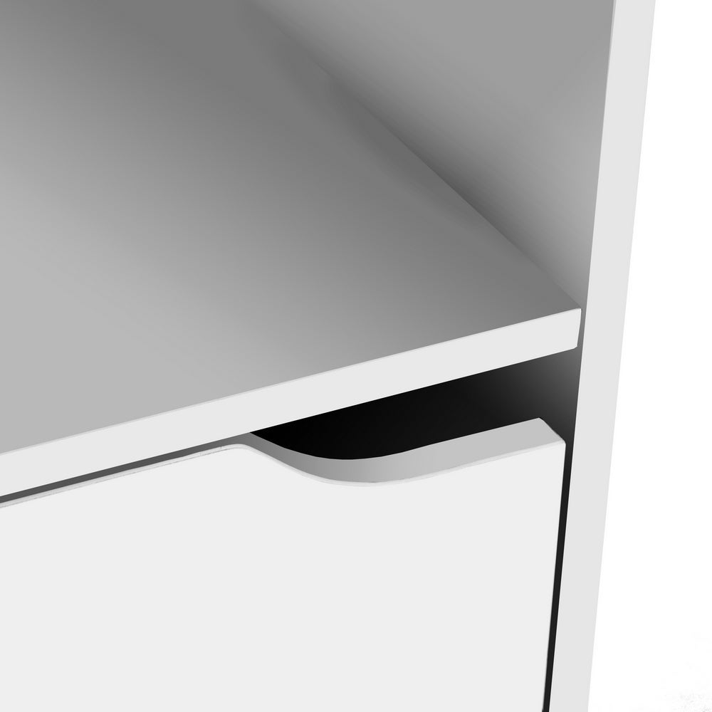 Mesita de noche blanca de 1 puerta