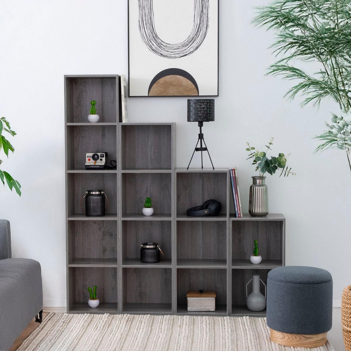 Estantería Cubo gris de 132 cm