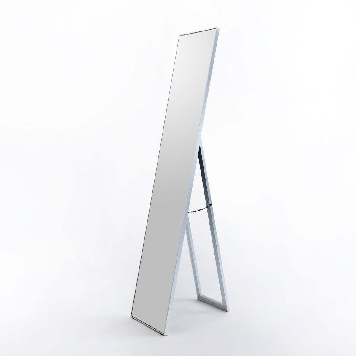 Espejo de pie plateado de 151 cm