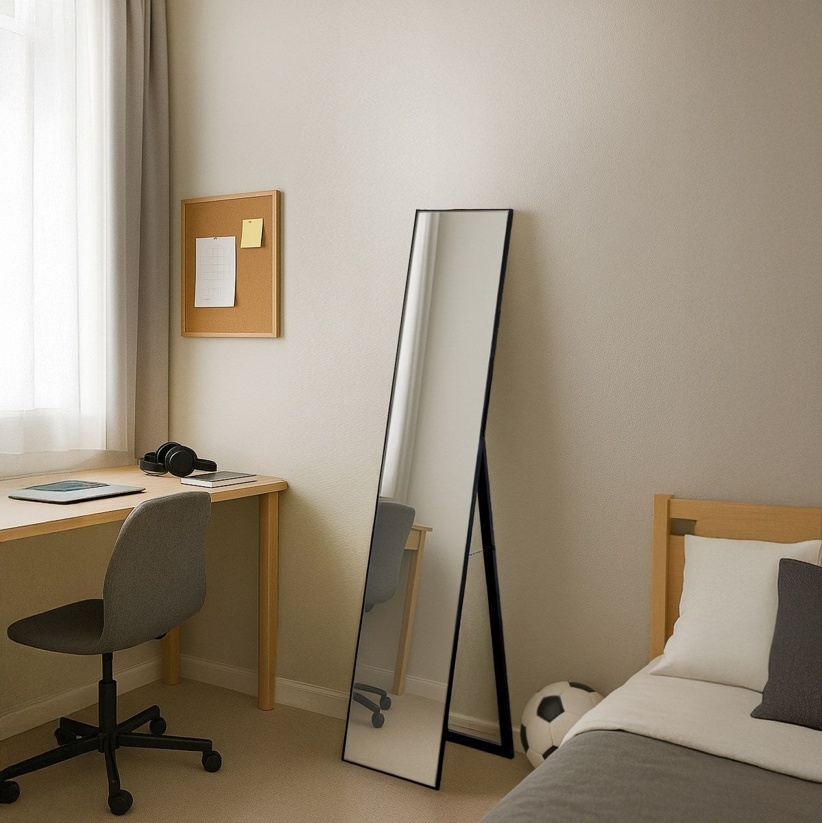 Espejo de pie negro de 151 cm