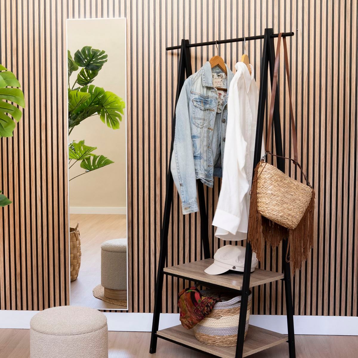 Espejo de pie blanco de 151 cm