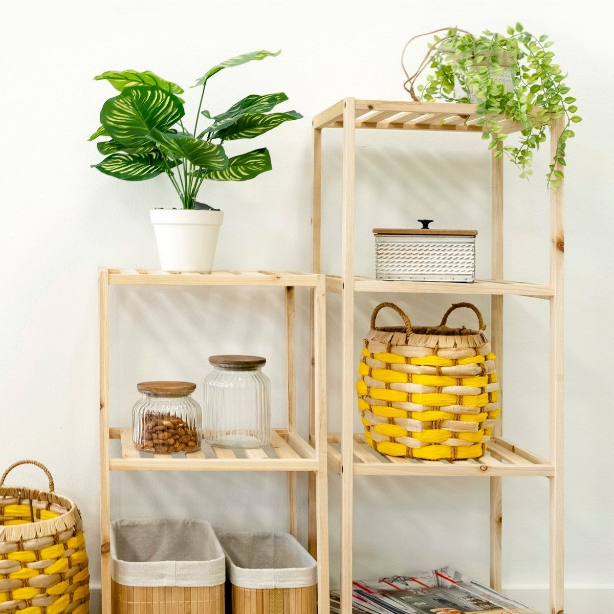 Estantería de madera de 70 cm