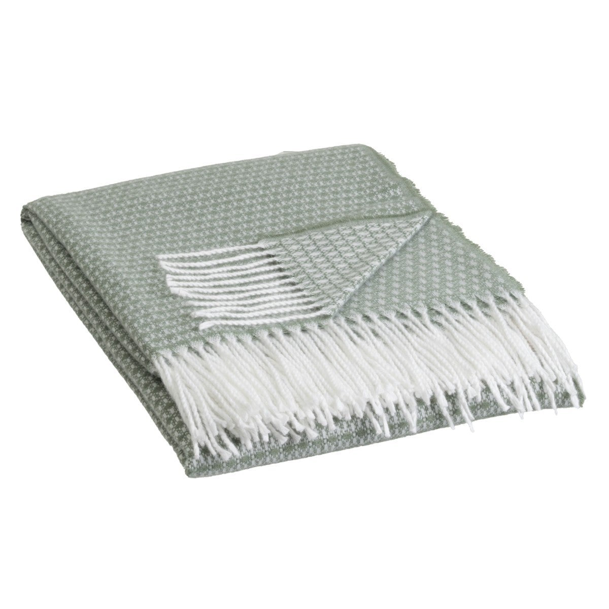 Manta verde de 130x160 cm con flecos