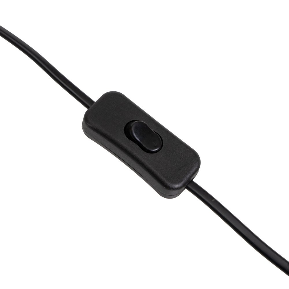 Lámpara de mesa de madera oscura con pantalla de lino