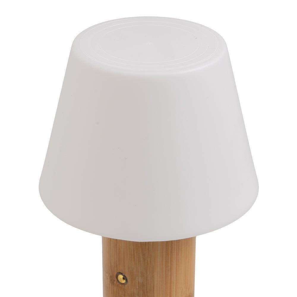 Lámpara LED de bambú de 23 cm