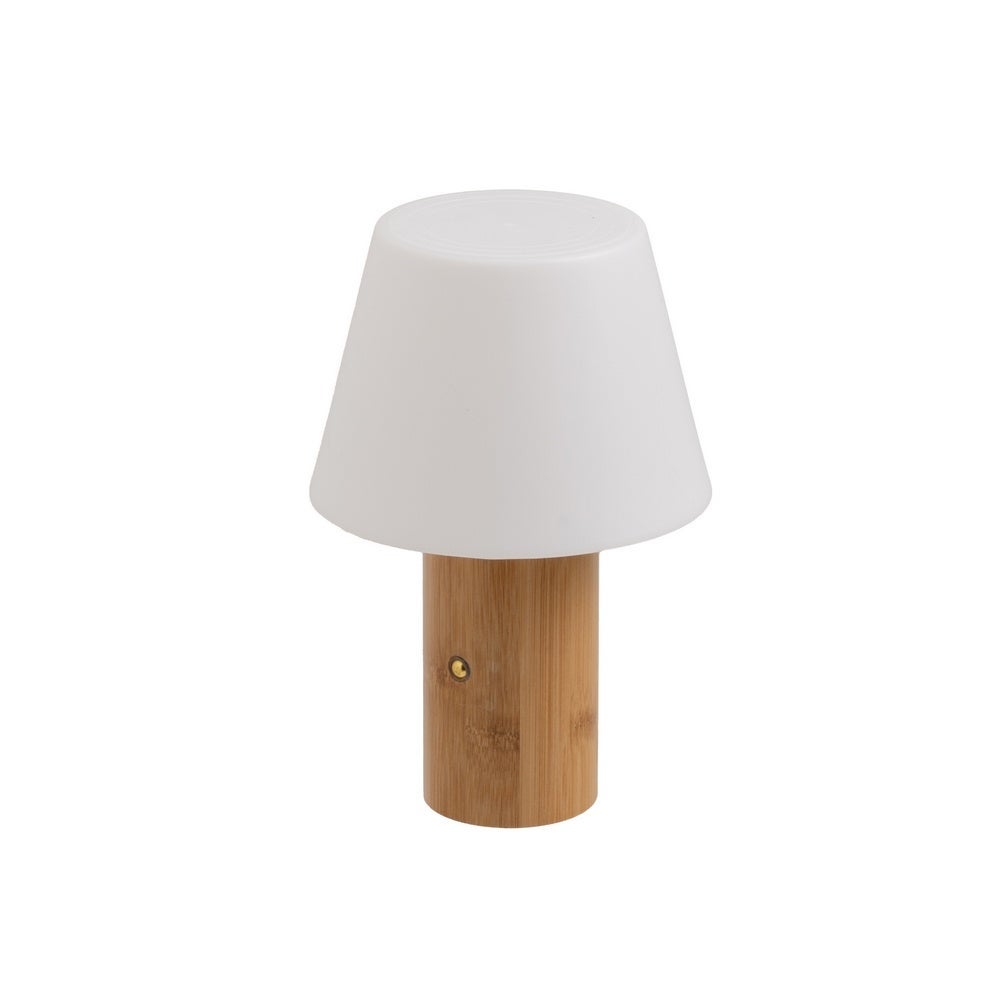 Lámpara LED de bambú de 23 cm