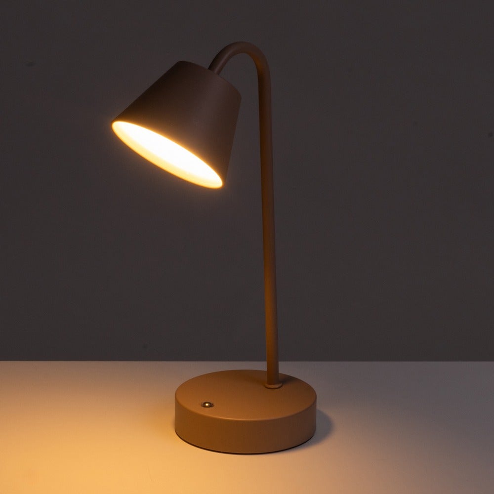 Lampara Flexo de Metal Taupe con LED Integrado de 32 cm
