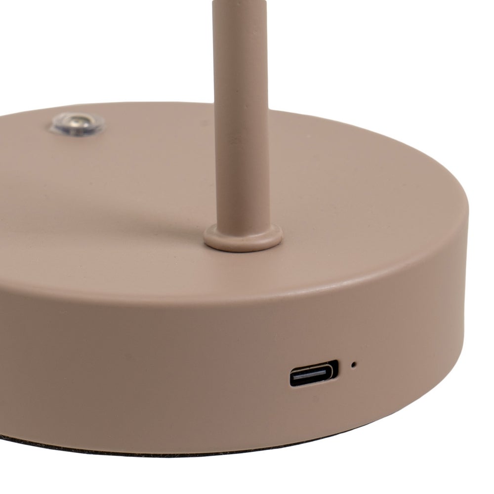 Lampara Flexo de Metal Taupe con LED Integrado de 32 cm