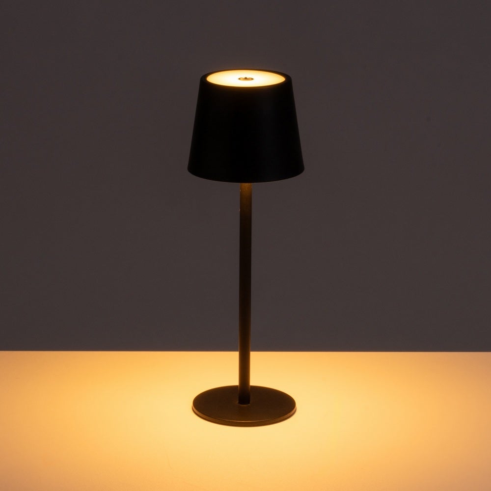 Lámpara LED de metal negro de 9 cm