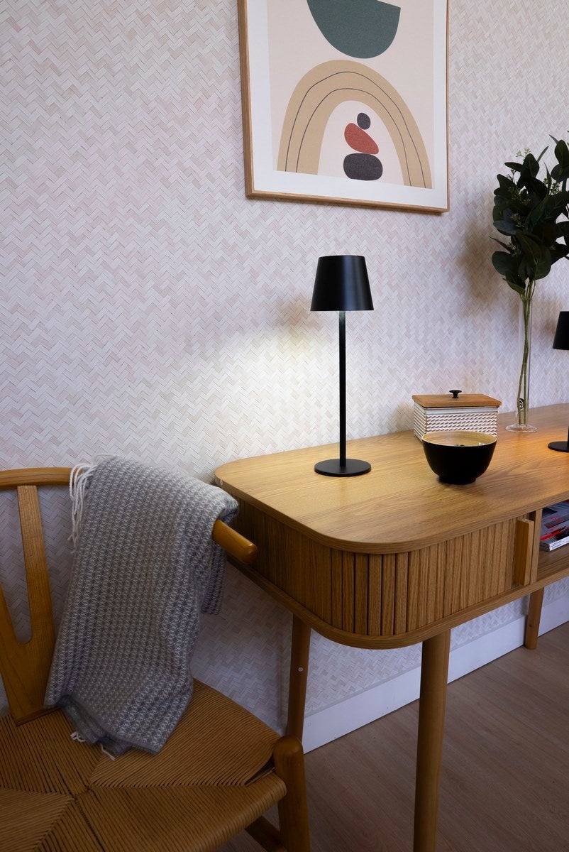 Lámpara LED de metal negro de 37 cm