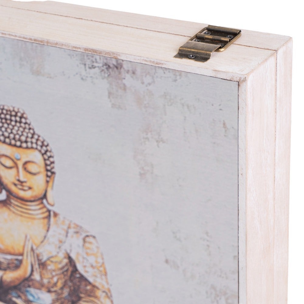 Tapa para contador Buda sentado gris y dorado