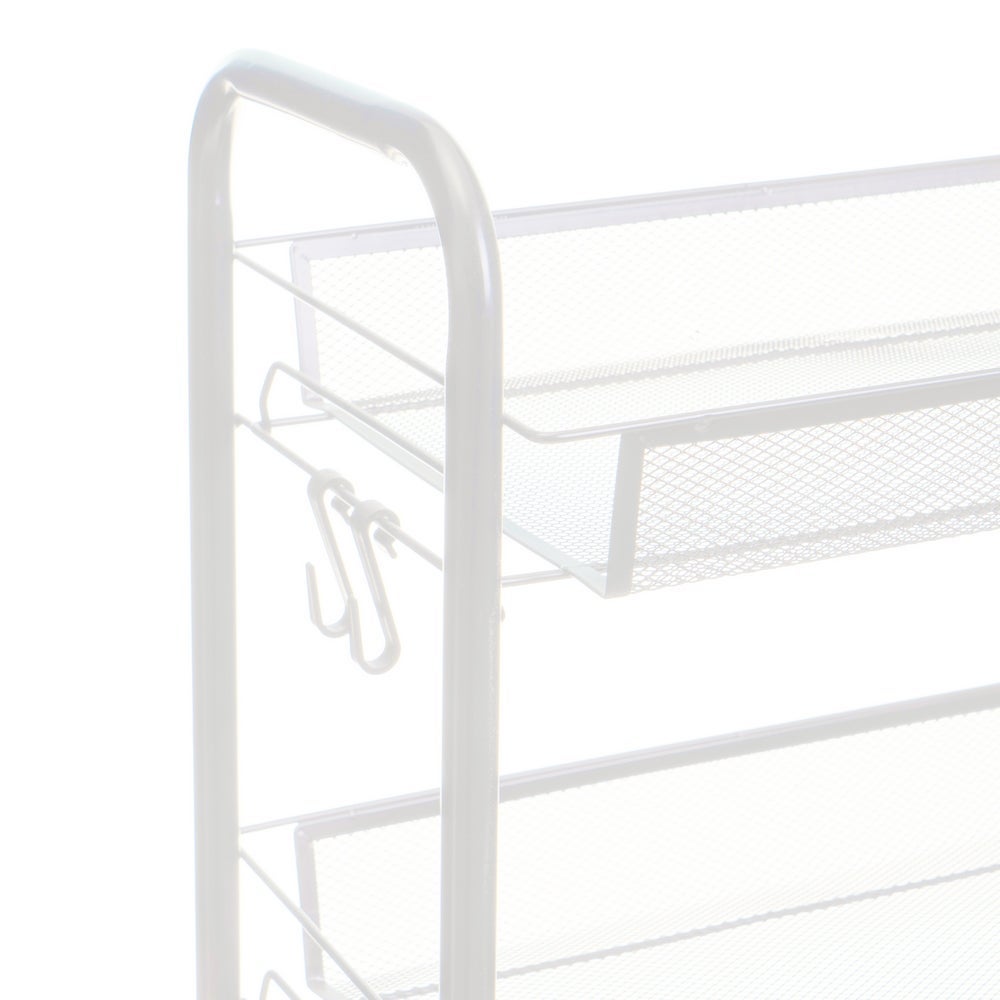 Carro de cocina multiusos de metal blanco