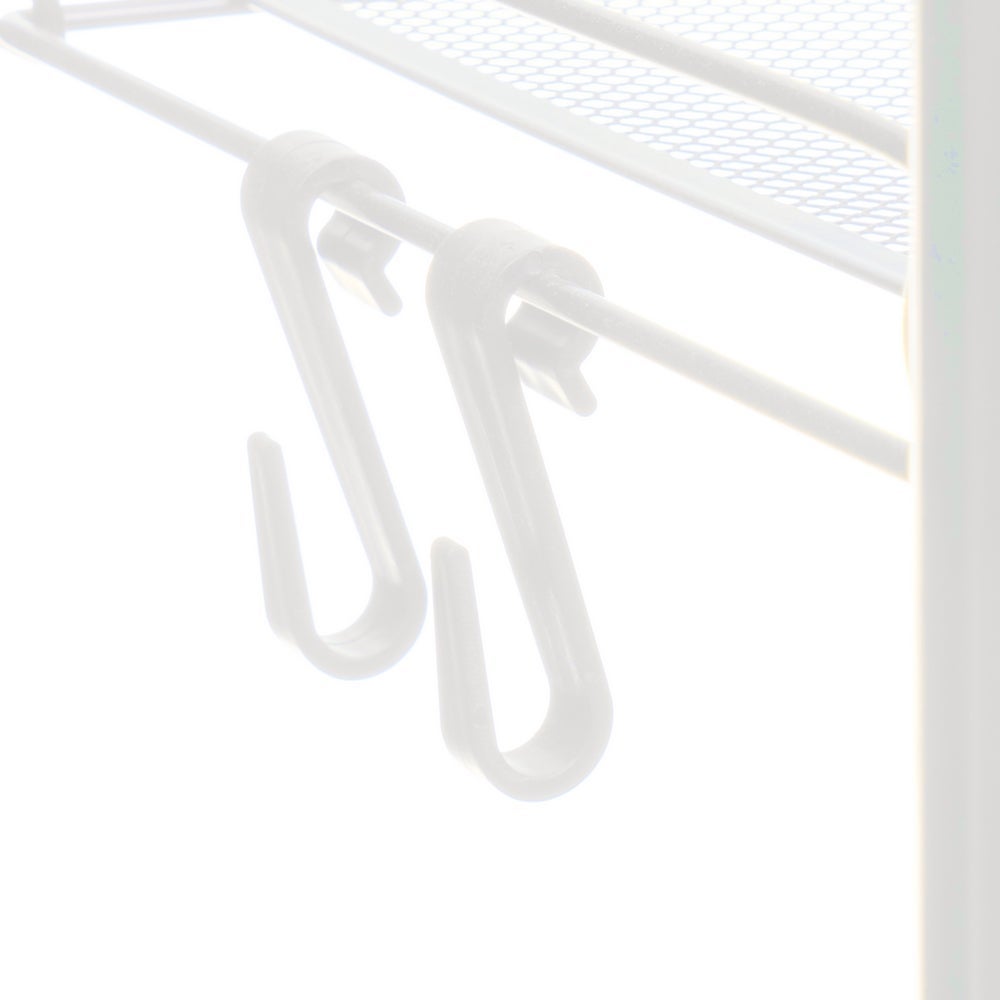 Carro de cocina multiusos de metal blanco