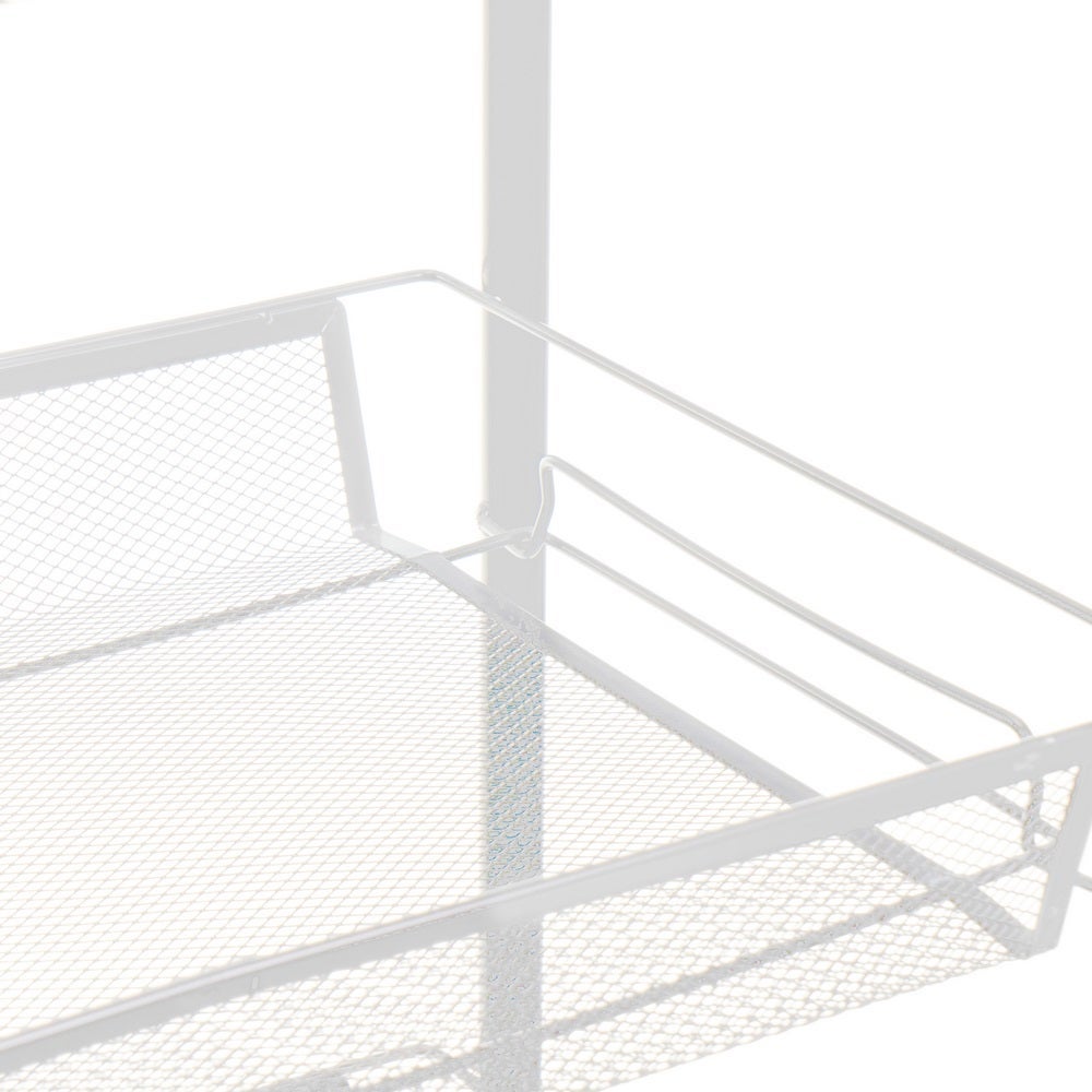 Carro de cocina multiusos de metal blanco