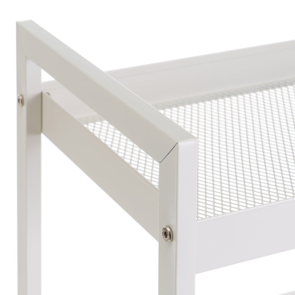 Carro de cocina multiusos de metal blanco