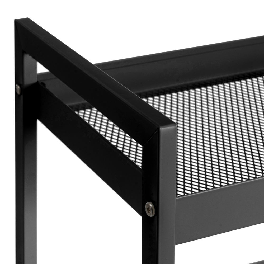 Carro de cocina multiusos de metal negro