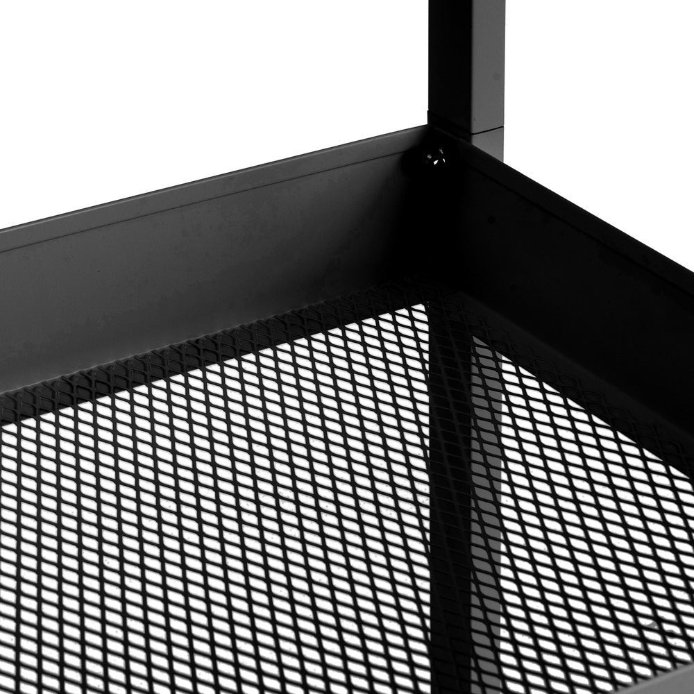 Carro de cocina multiusos de metal negro