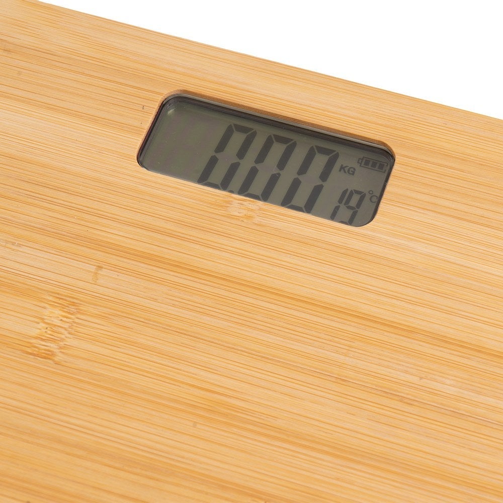 Bascula de Baño de Bambú con Pantalla LCD 28x28 cm