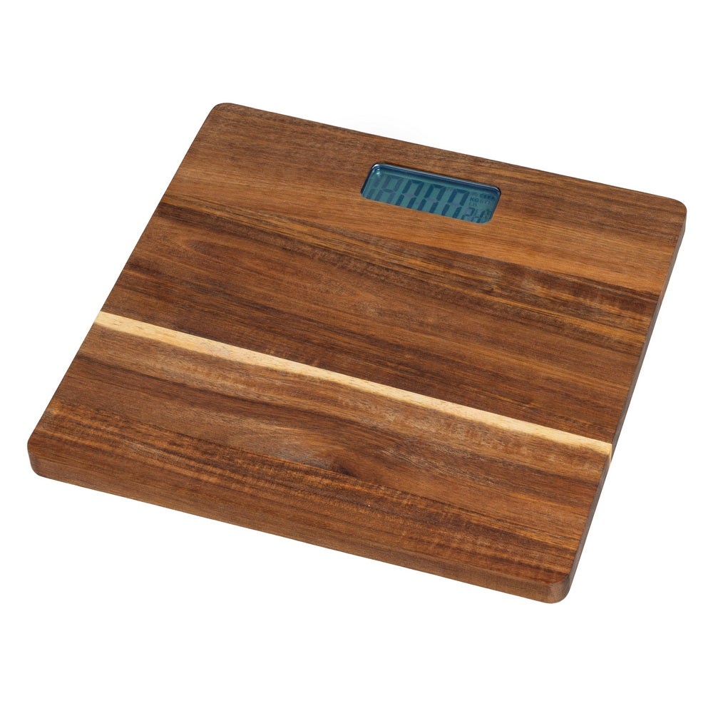 Bascula de Baño de Madera de Acacia con Pantalla LCD 28x28 cm