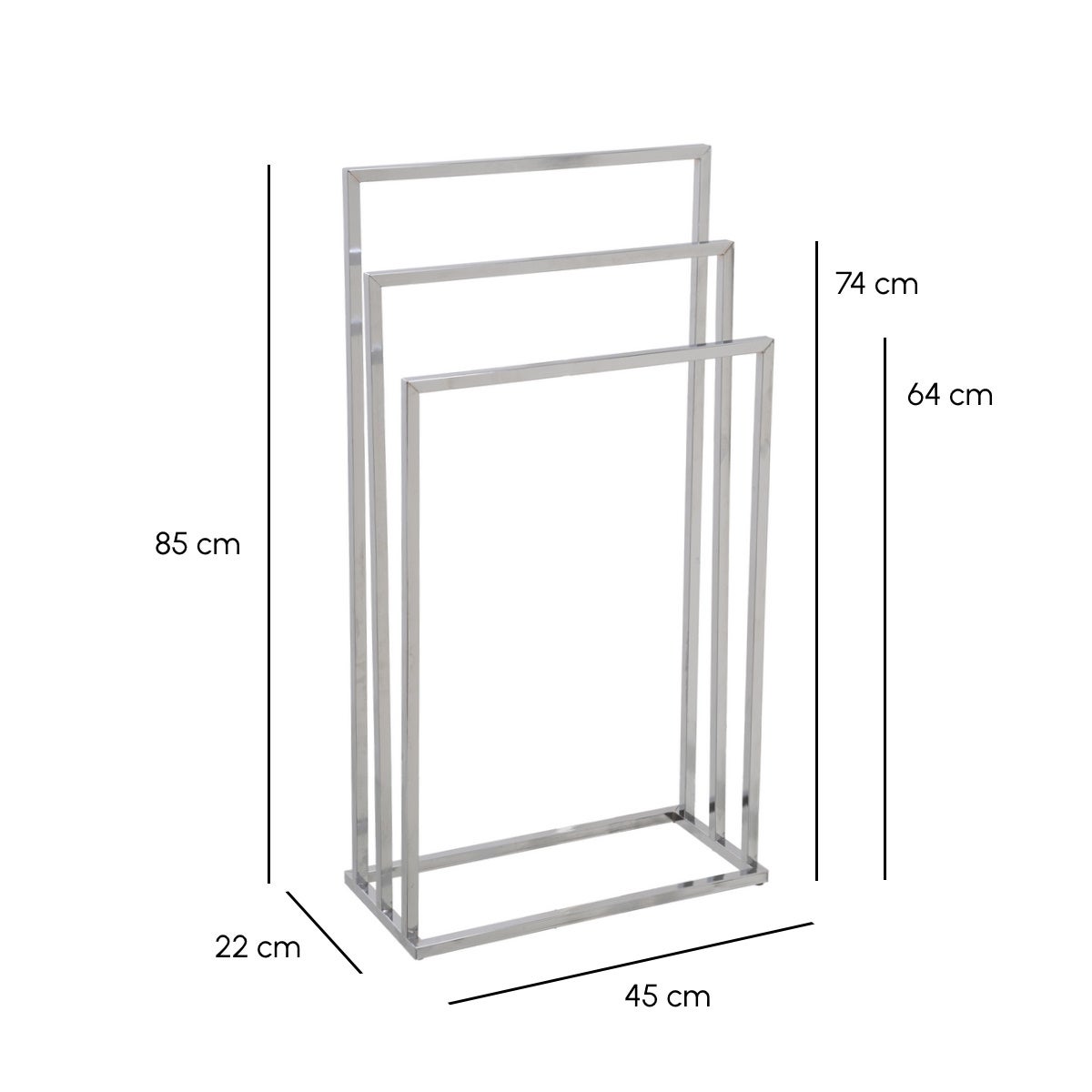 Toallero de pie múltiple cromado