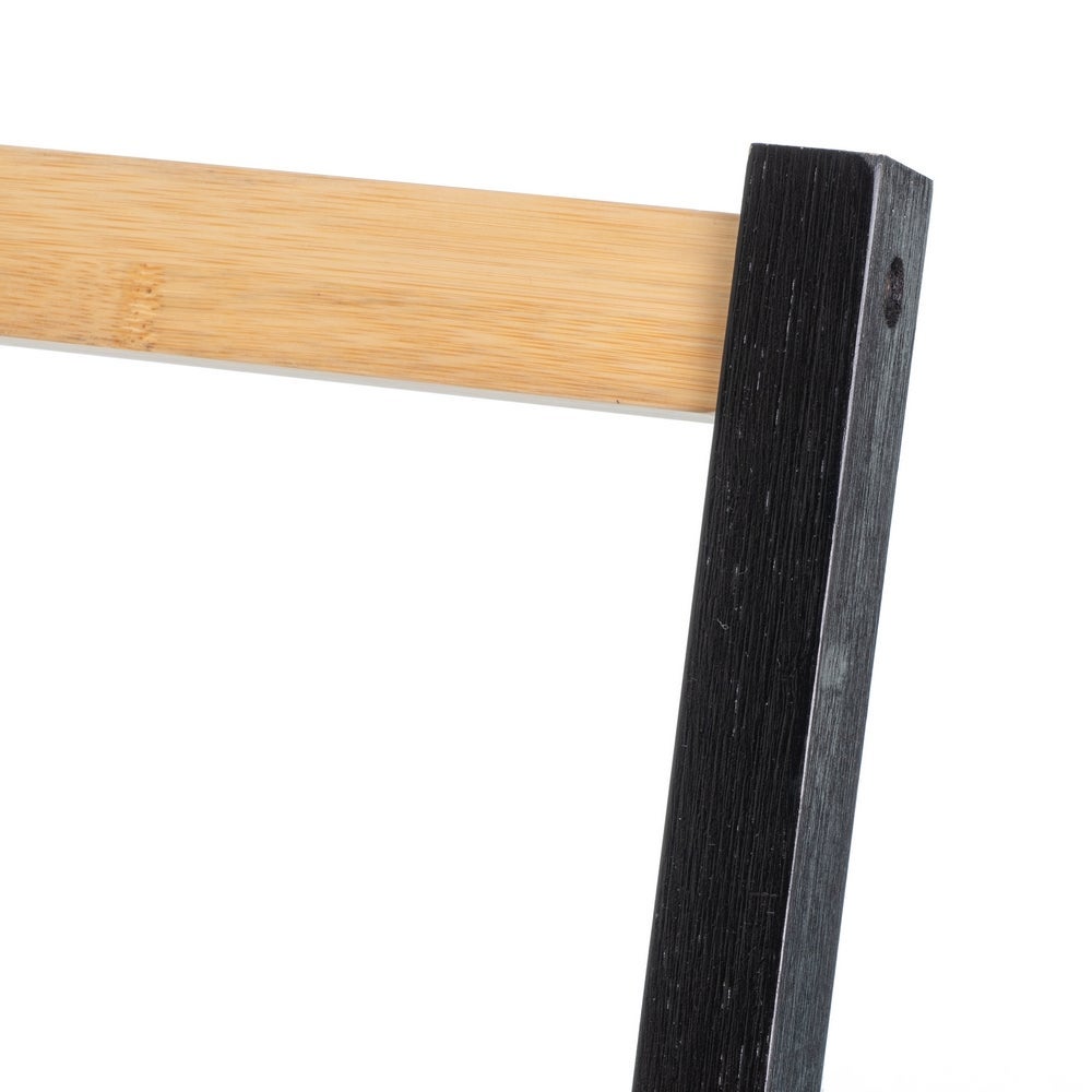 Toallero plegable de bambú natural y negro