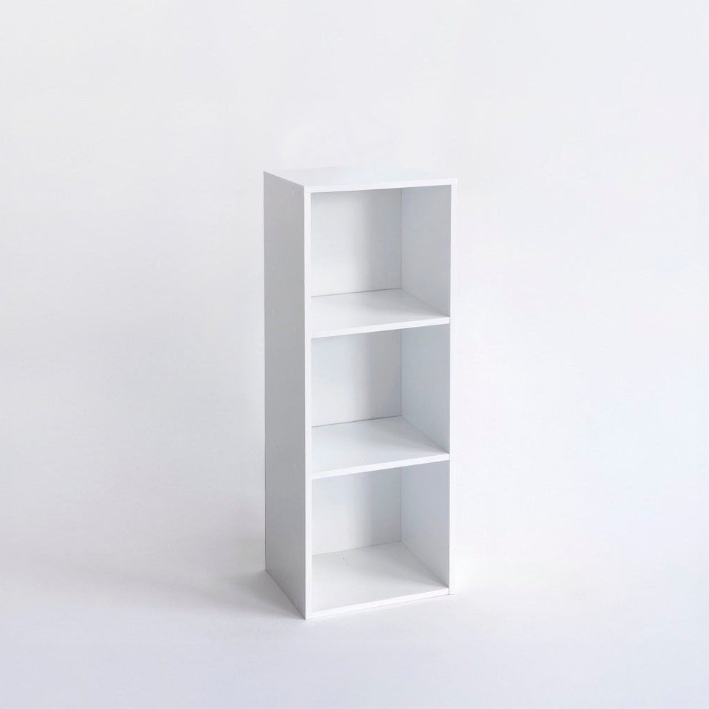Estantería Cubo 3 estantes de tablero laminado blanco de 80x30 cm