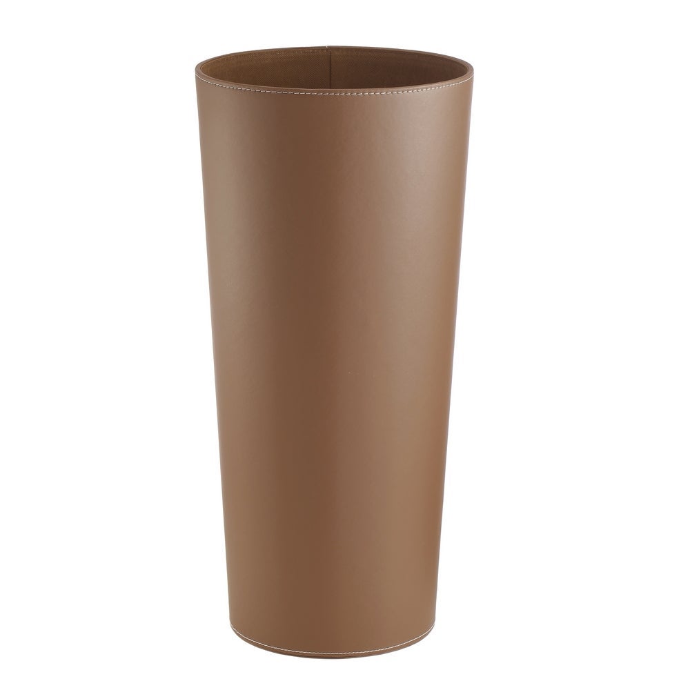 Paragüero redondo tapizado en piel vegana marrón