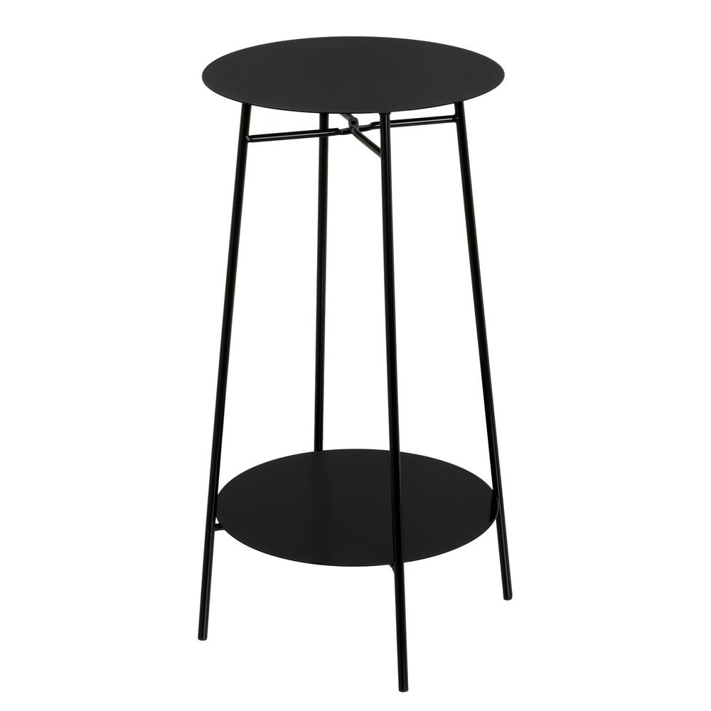 Mesa Auxiliar Metálica Negra 30x30x60 cm con Estructura Tubular