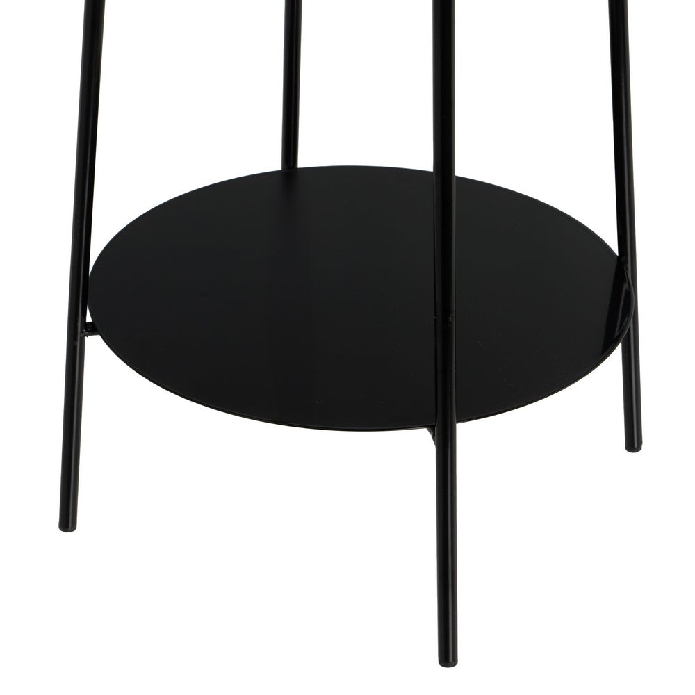 Mesa Auxiliar Metálica Negra 30x30x60 cm con Estructura Tubular