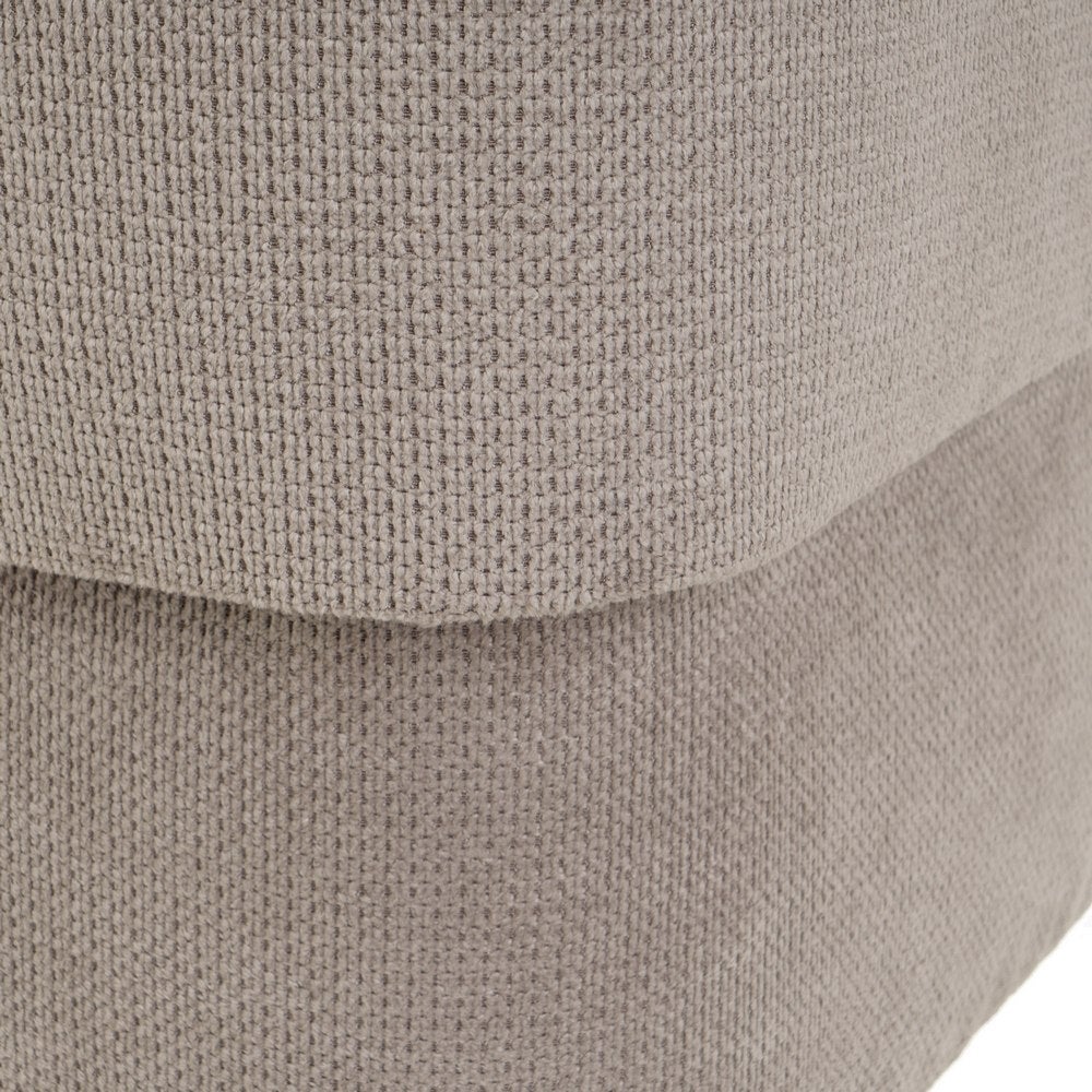 Puff cuadrado tapizado en tela beige